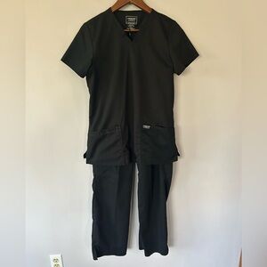 Cherokee Workwear Women's Scrub Set, Black, GUC, Size Small